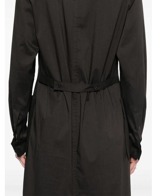 Robe-Chemise Mi-Longue À Col Officier Issey Miyake en coloris Black