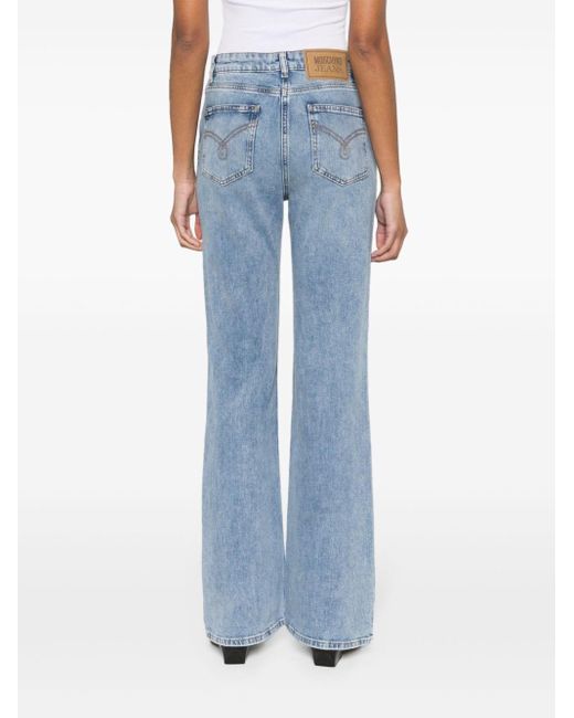 Moschino Jeans Blue Acid Wash Flared-leg Jeans