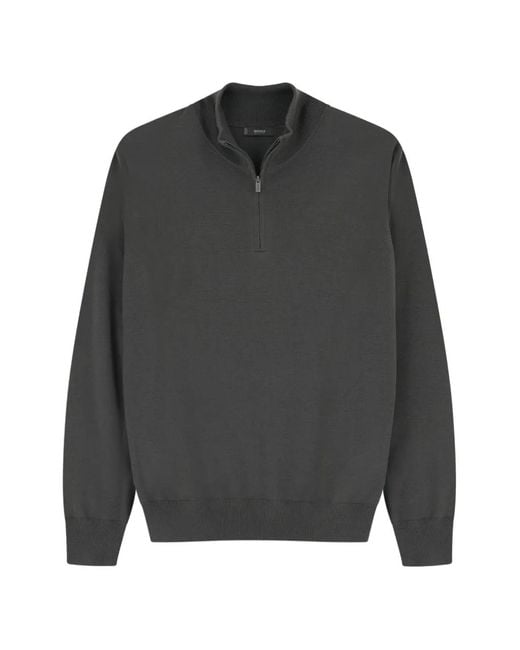 Boggi Gray Quarter-Zip Jumper for men