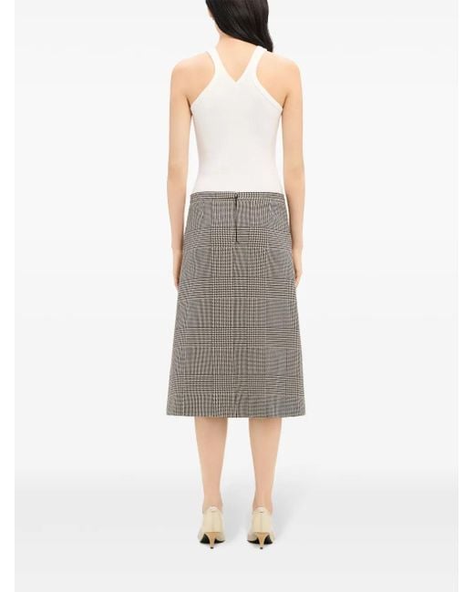 Courreges Gray Zipped Prince Of Wales Midi Skirt