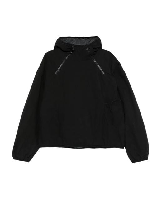 HELIOT EMIL Black Interlucent Reversible Windbreaker for men