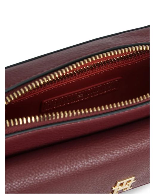 Tommy Hilfiger Purple Logo-Plaque Shoulder Bag