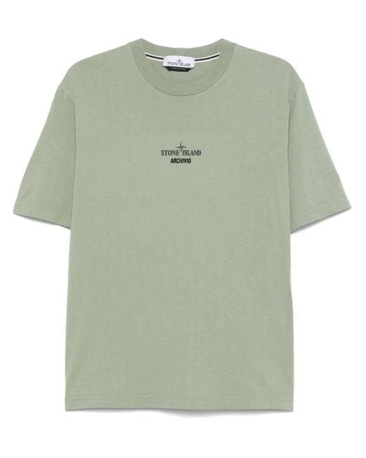 Stone Island Green Organic-Cotton Jersey T-Shirt for men