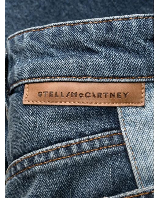 Stella McCartney Blue Double-Tone Wide-Leg Jeans