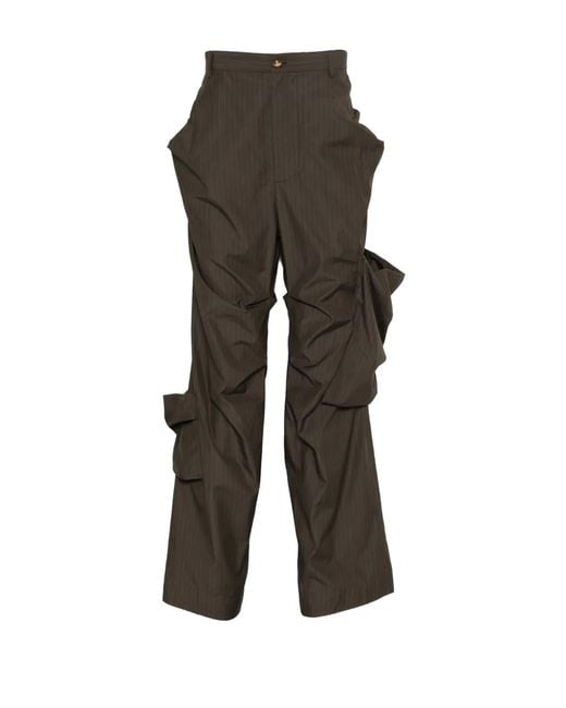 Vivienne Westwood Men's Green Achilles Pinstripe Pants