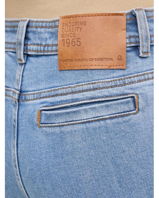 Benetton Blue Jean À Poches Plaquées