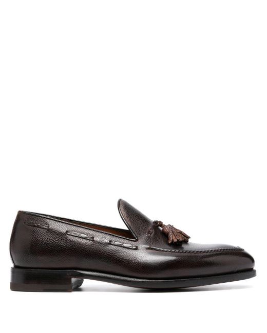Bontoni Tassel-detail Calf-leather Loafers in Black for Men | Lyst