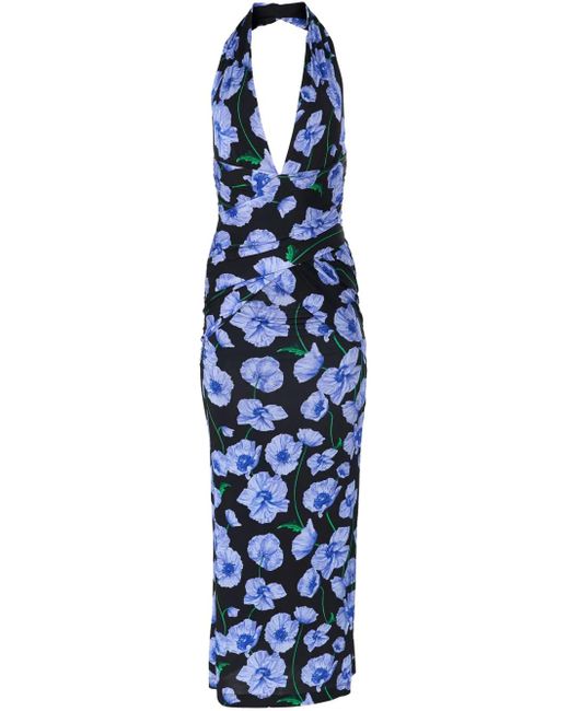 Carolina Herrera フローラル ドレス Blue