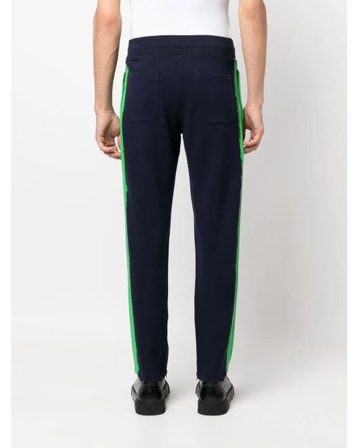 Moschino Blue Side-Stripe Track Pants for men