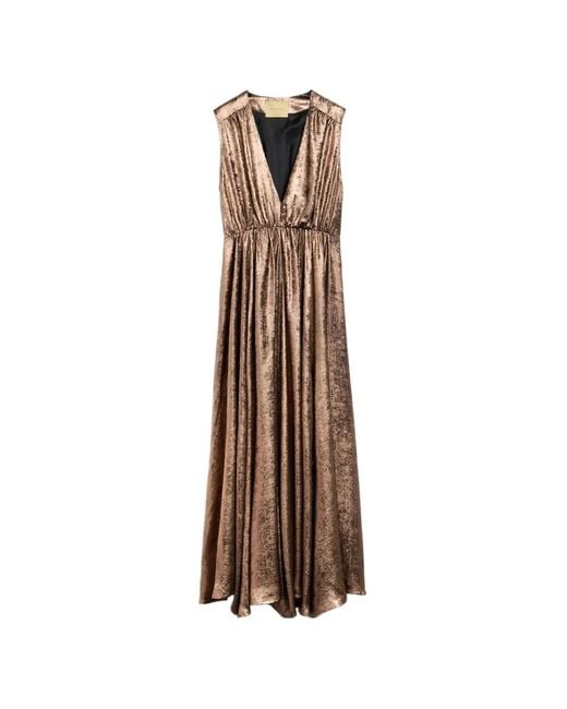 Momoní Natural Ysla Laminated Sleeveless Maxi Dress