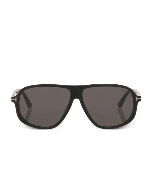 Tom Ford Gray Lelio Metal Detail Pilot Sunglasses for men