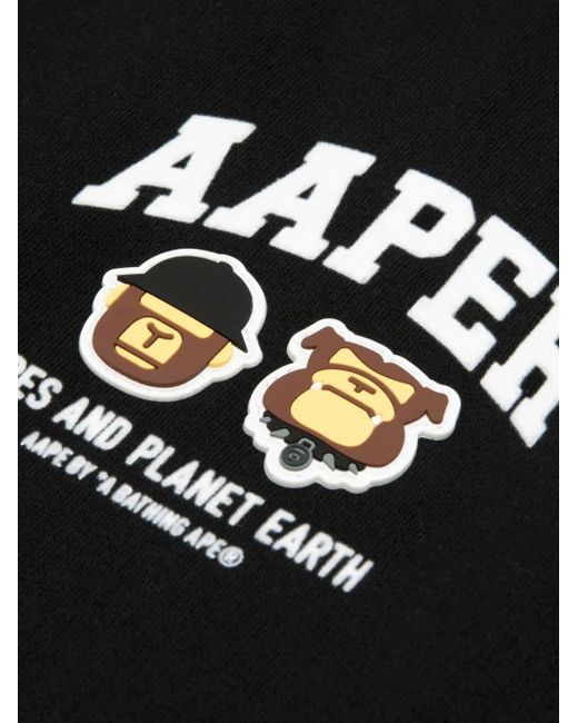 Aape By A Bathing Ape Black Planet Earth Sweatshirt for men