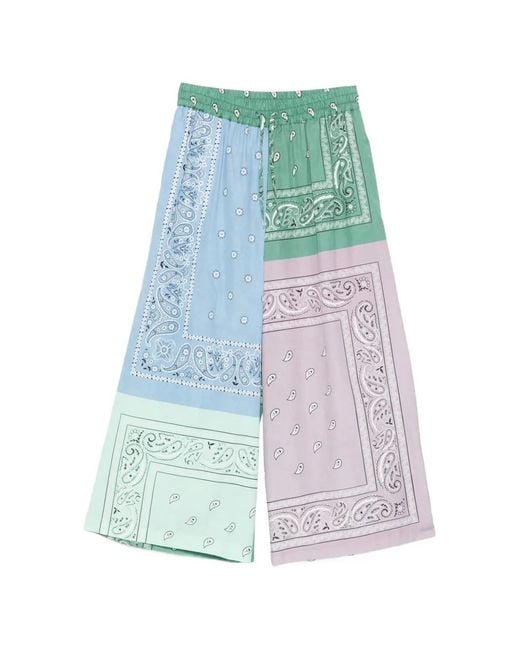Weekend by Maxmara Green Pepe Patchwork Bandana Trousers