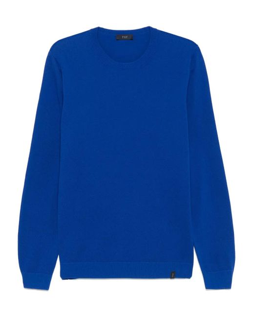 Felpa Girocollo di Fay in Blue da Uomo