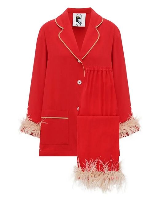 Sleeper Red Detachable-Feathers Pajama Set