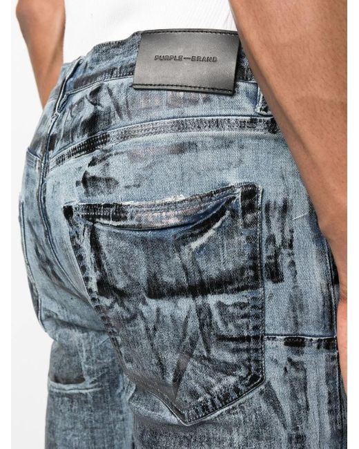 Purple Brand Blue X-Ray Low-Rise Skinny Jeans for men