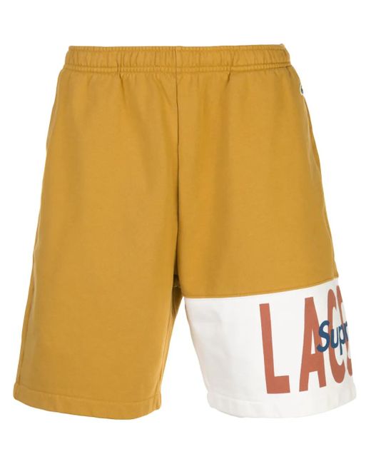 Pantalones cortos de deporte con logo Lacoste Supreme de hombre de color Yellow