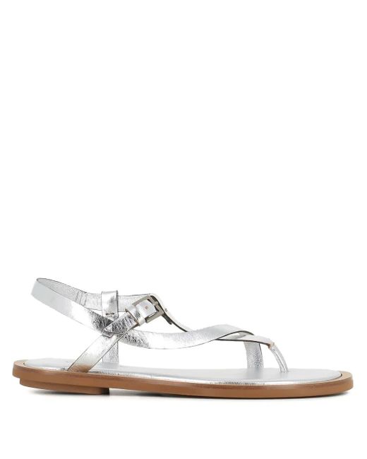 Roberto Del Carlo White Sandalen mit Knöchelriemen