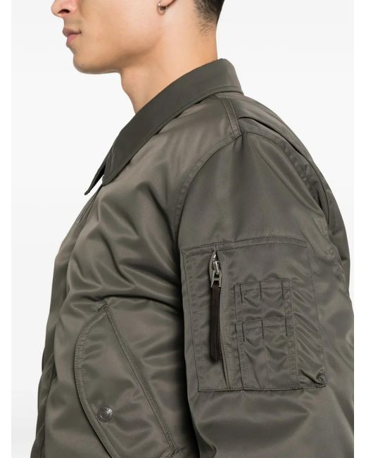 Tom Ford Brown Zip-Up Collared Bomber Jacket for men