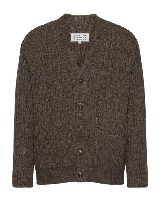 Maison Margiela Gerippter Cardigan in Brown für Herren