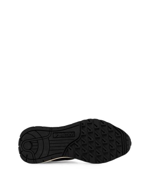 Autry Black Reelwind Low Leopard-Print Pony-Hair Sneakers