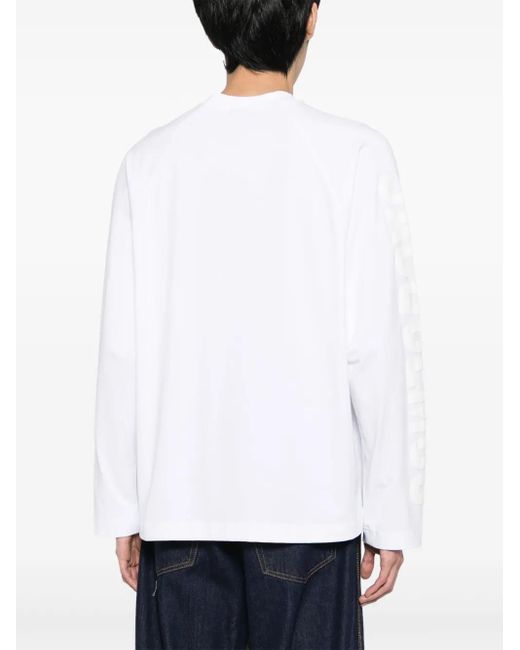 Jacquemus Le T-Shirt Typo Top Met Lange Mouwen in het White voor heren