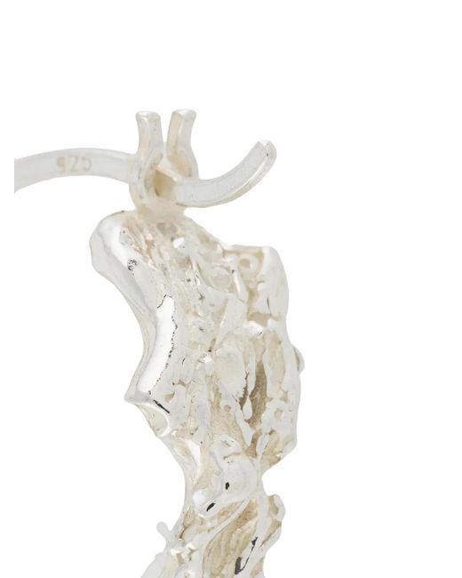 Loveness Lee White Small Rebutia Hoop Earrings