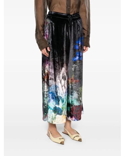 Yavi Blue Printed Drawstring Trousers
