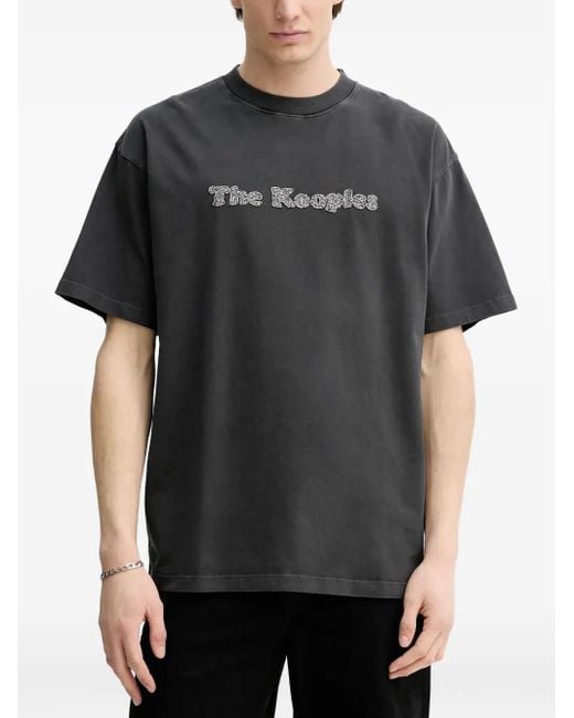 The Kooples Black Logo-Detail T-Shirt for men