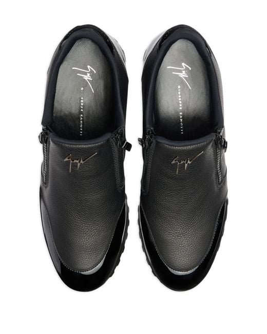 Giuseppe Zanotti Black Ilde Run Double-Zip Low-Top Sneakers for men