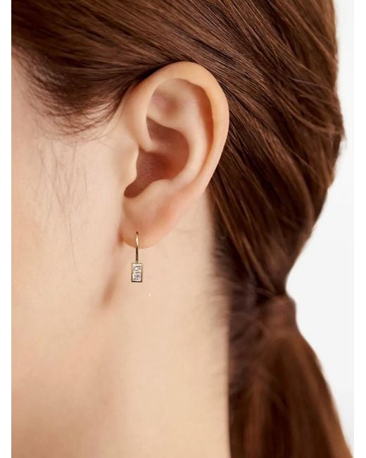 Shihara Metallic Box-Shaped Diamond Earring