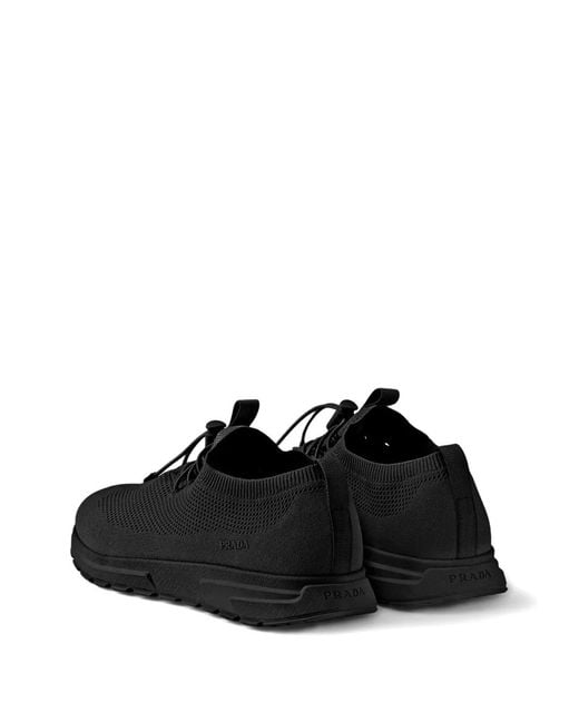 Prada Black Prax Stretch Knit Sneakers, Size 5 for men