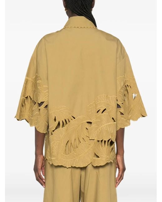 Zimmermann Yellow Mahon Cut-Out Embroidered Shirt