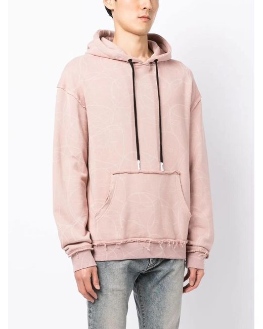 Haculla Pink Laser Drawstring Hoodie for men