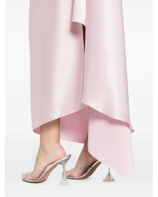Stephan Janson Pink Robe Longue Drapée À Une Épaule
