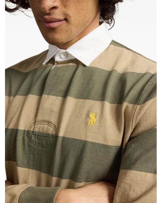 Polo Ralph Lauren Green Polo En Coton À Rayures for men