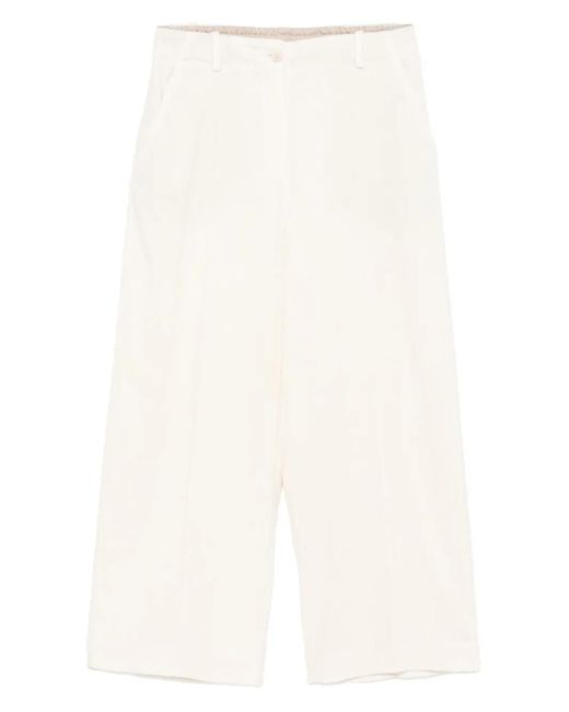 Alysi White Hose mit Bundfalten