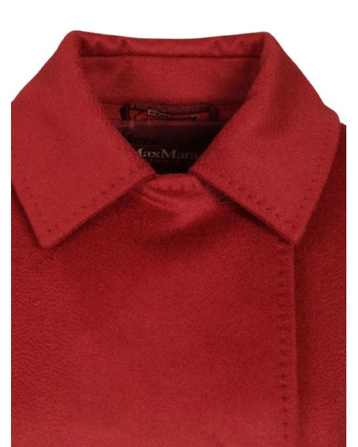 Max Mara Red Wool Belted Coat
