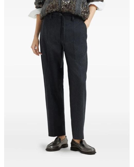 Brunello Cucinelli Black Wollhose mit Gürtel