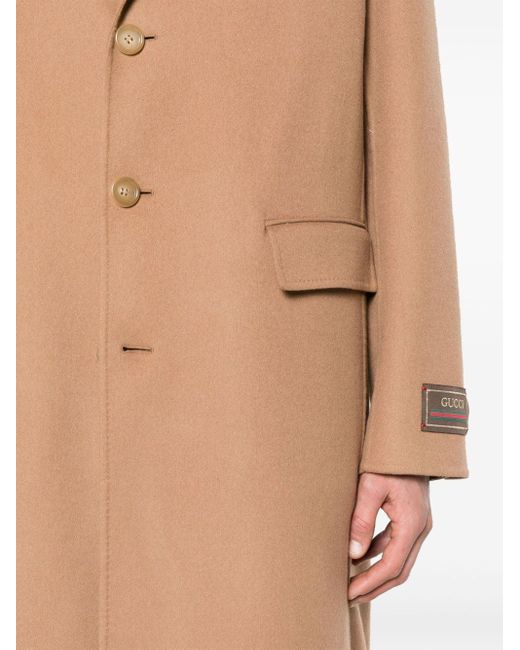 Gucci Natural Notched-lapels Single-breasted Coat for men