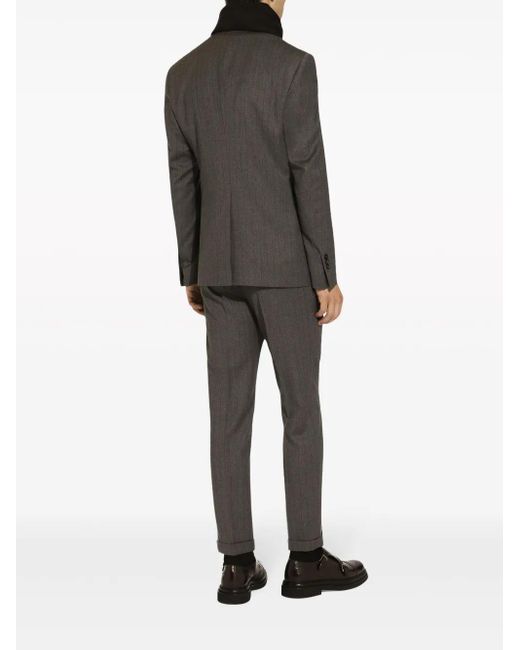 Dolce & Gabbana Gray Pinstripe Single-Breasted Jacket for men