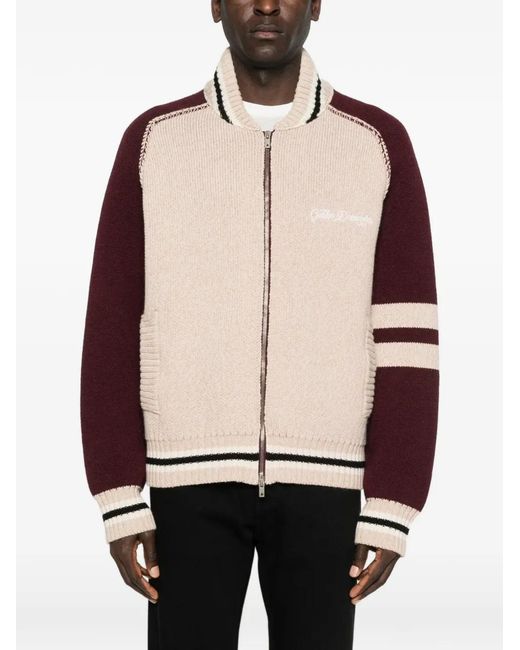 Golden Goose Deluxe Brand Natural Cardigan En Maille Intarsia