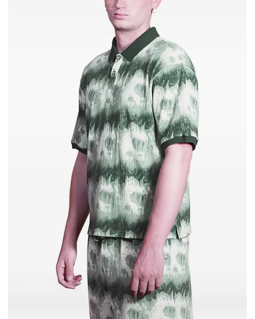 Maison hideout Green Cloud Pattern Drawstring Shorts for men