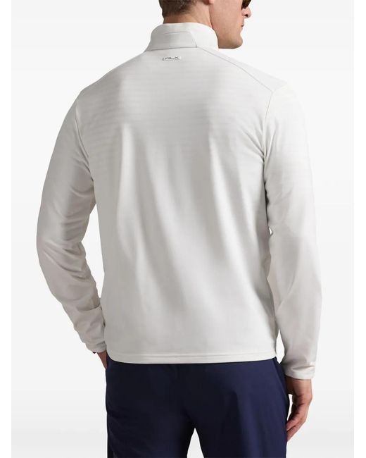 Ralph Lauren White Half-Zip Mock-Neck Sweatshirt for men