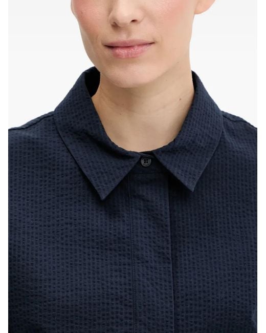EA7 Blue Textured Belted Playsuit