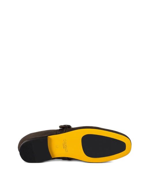 Doucal's Black Suede Strap Ballet Flat