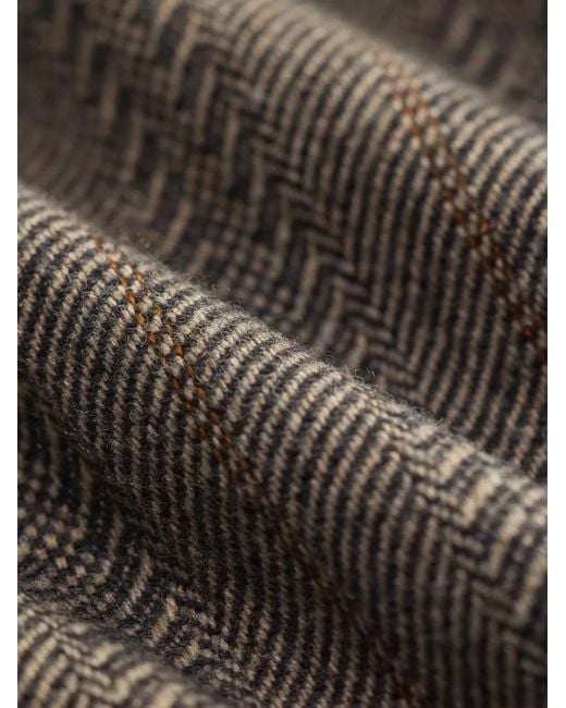 RRL Gray Herringbone-Pattern Pleated Trousers for men