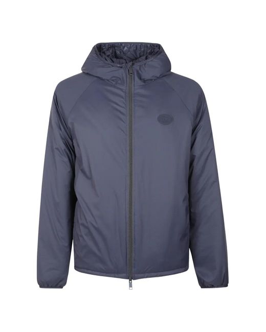 Burberry Blue Packable Nylon Dunwich Hooded Jacket for men