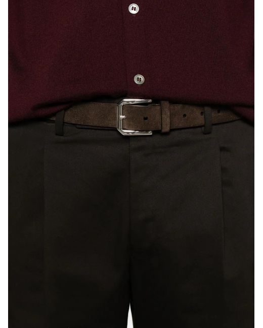 PT Torino Black Pleated Cuffed Trousers for men