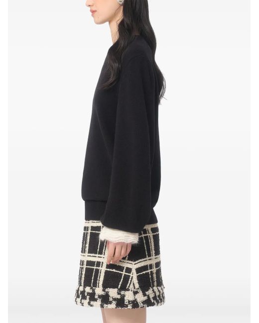 Valentino Garavani Black Wool-Mohair Sweater